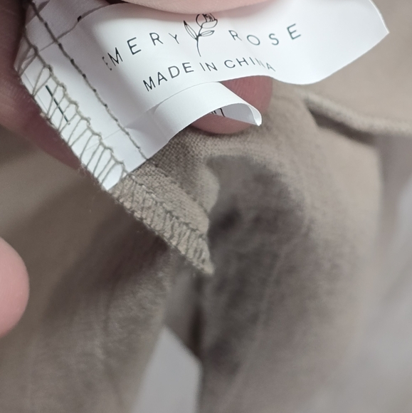 Emery Rose Beige Lagenlook Top M L Neutral Normcore Academia Layering Capsule - Picture 6 of 7